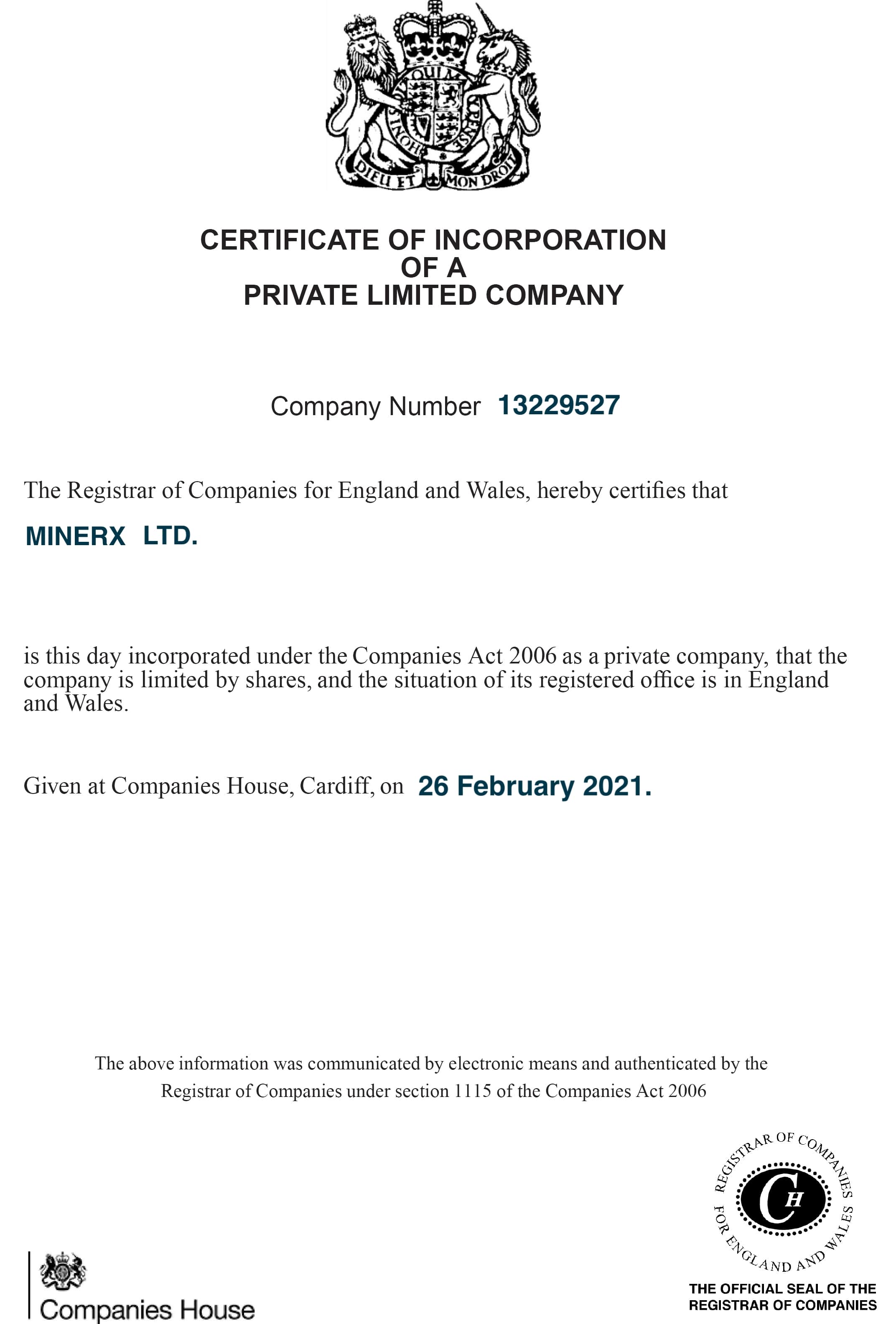 certificate